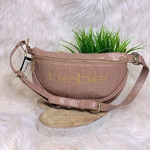 BEBE Josephine Croco Convertible Sling MINK